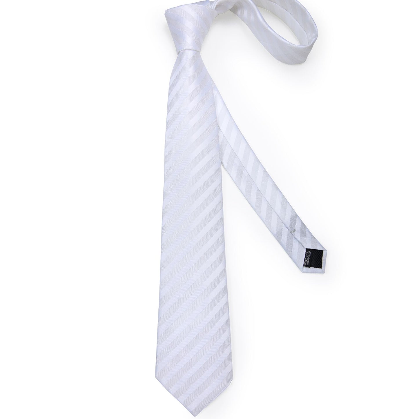 White Stripes Silk Tie Set