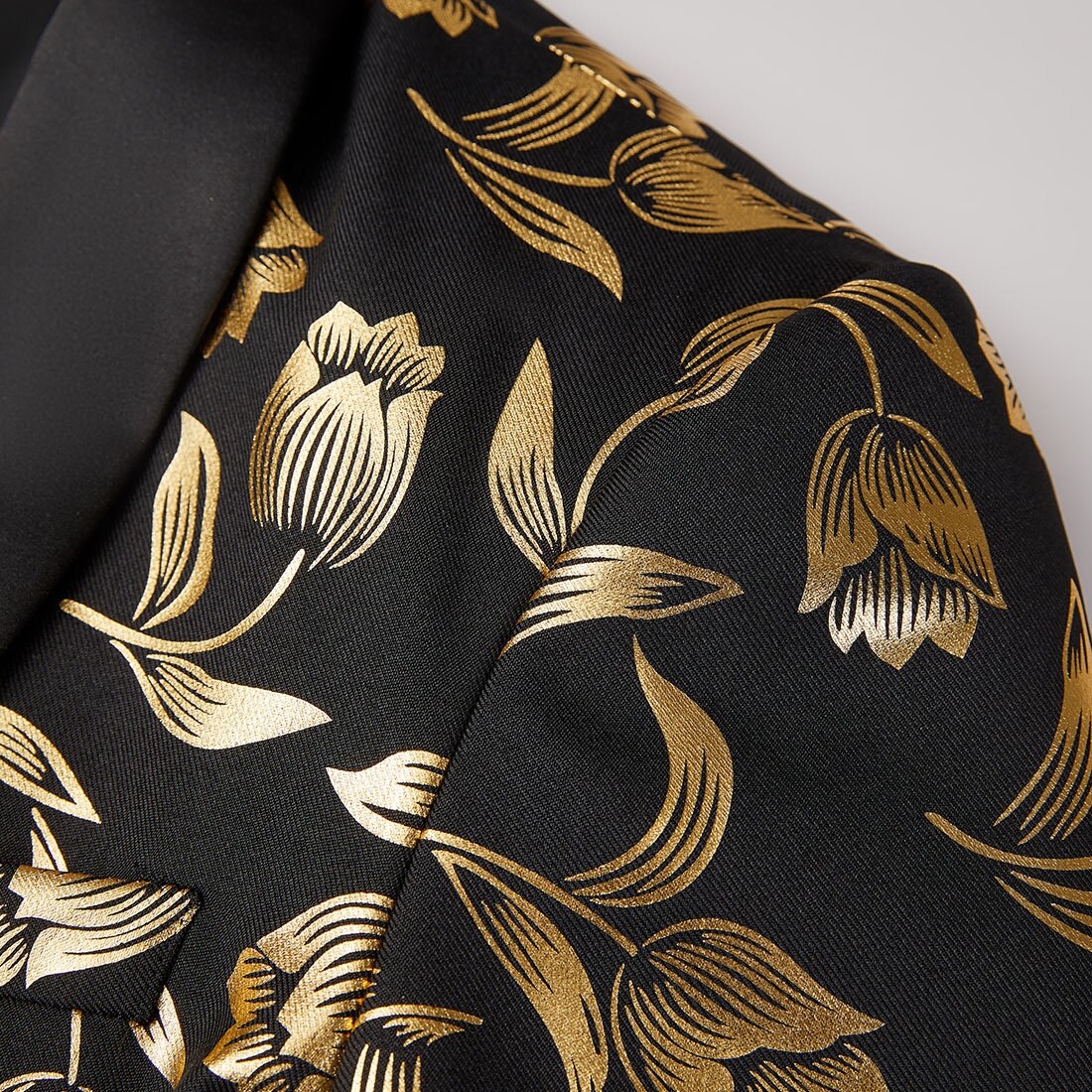 Gold Tulips In Black Tuxedo Jacket