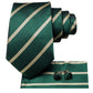Mocha Stripes In Green Tie Set - Masculine Clothes