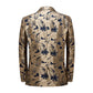 Gold and Black Floral Tuxedo Jacket - Masculine Clothes