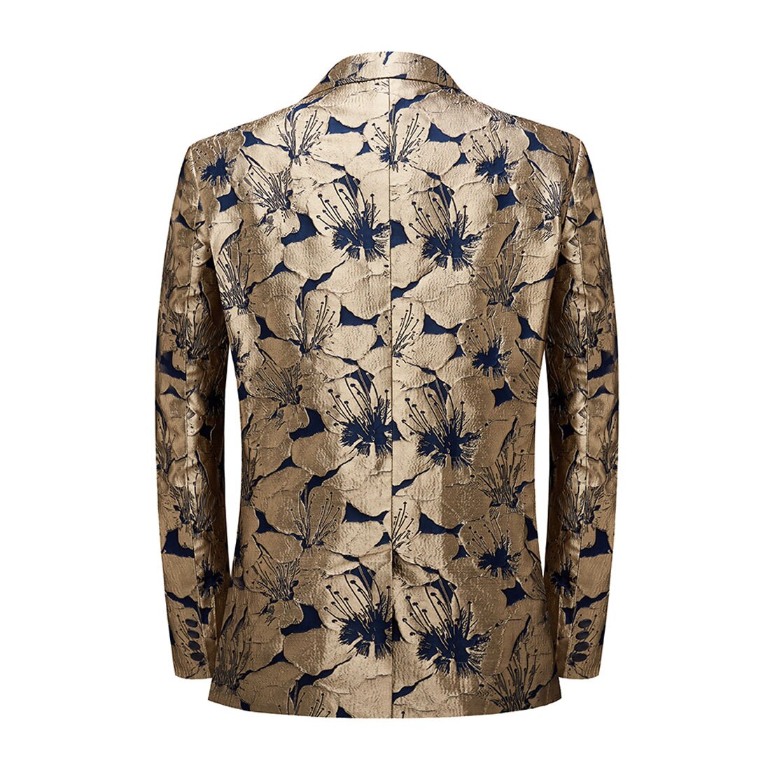 Gold and Black Floral Tuxedo Jacket