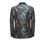 Blue Floral Tuxedo Jacket - Masculine Clothes