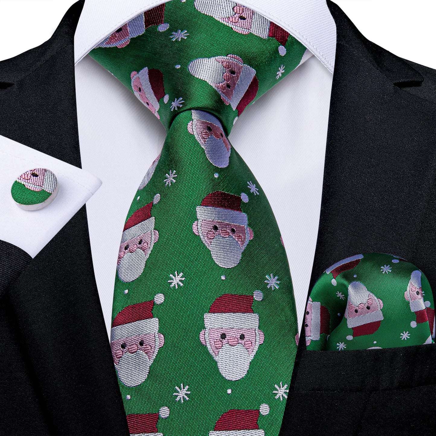 Christmas Tie, Pocket Square and Cufflinks