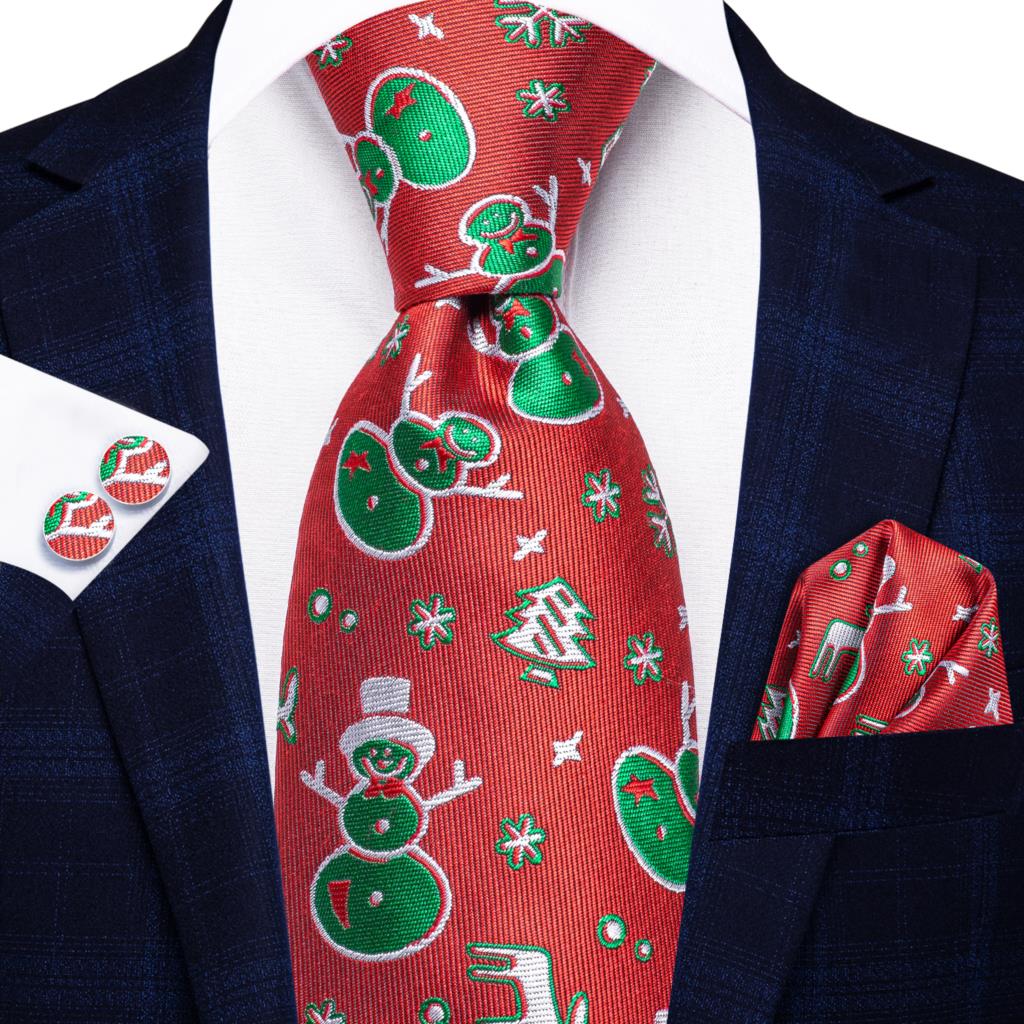 Snowman In Red Tie Set