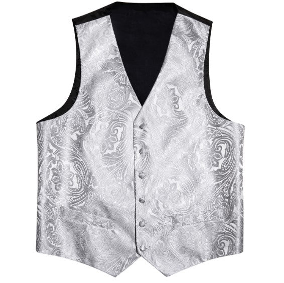 White Paisley Vest Set