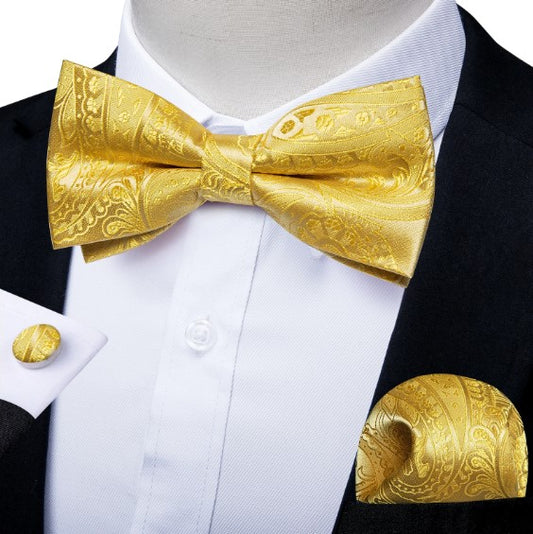 Yellow Paisley Bow Tie