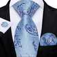 Sky Blue Paisley Tie Set - Masculine Clothes
