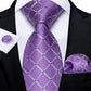Purple Squares Tie Set - Masculine Clothes