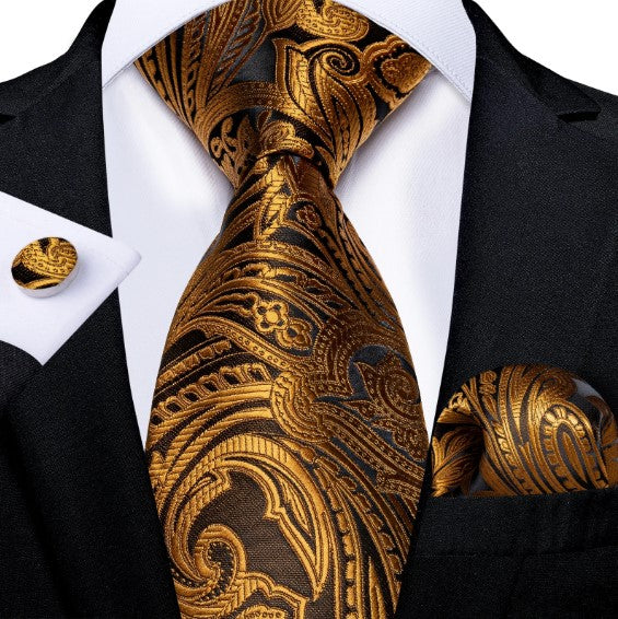 Golden Brown Tie Set