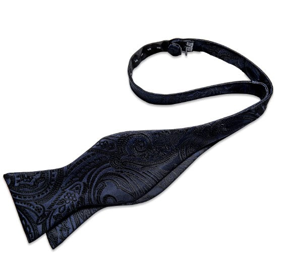 Shining Black Bow Tie Set