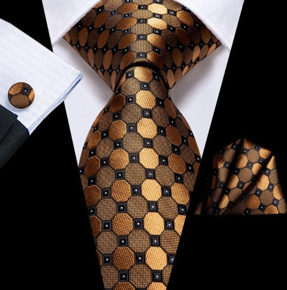 Gold Circles Tie Set