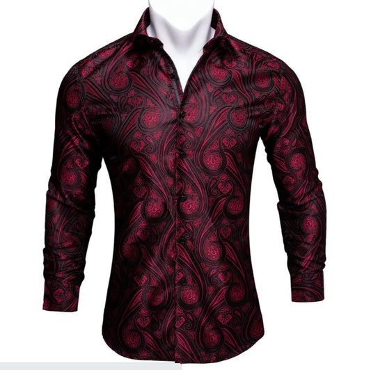 Red Floral Paisley Shirt