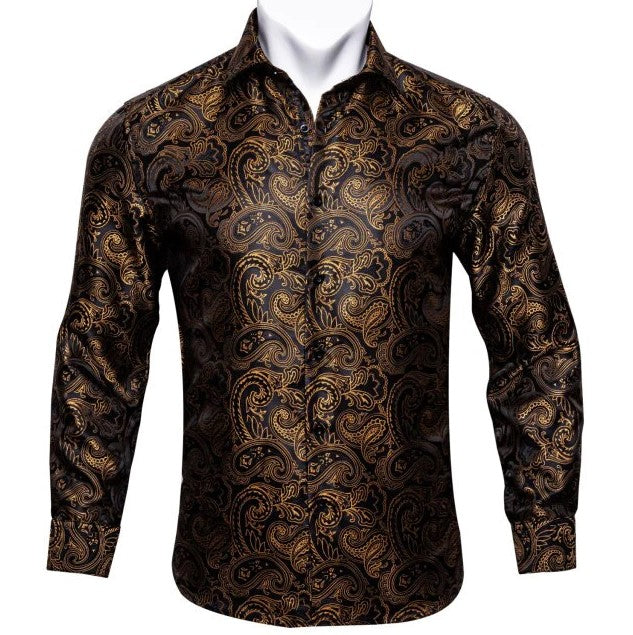 Golden Brown Paisley Shirt