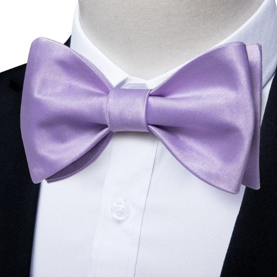 Bright Lilac Silk Bow Tie Set