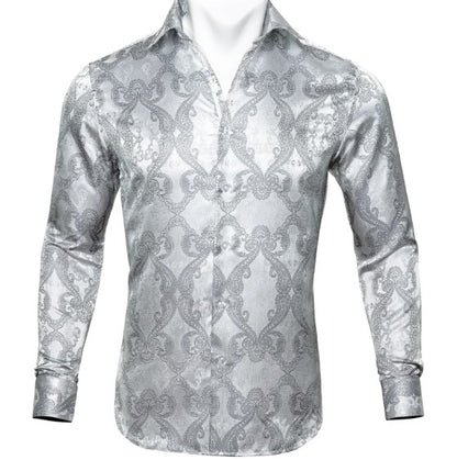 Silver Gray Paisley Shirt