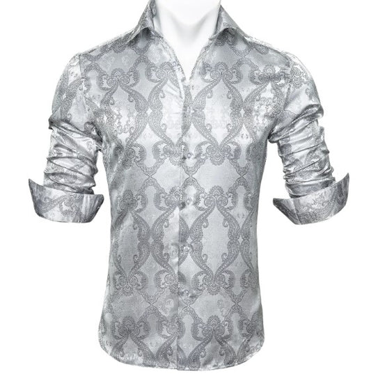Silver Gray Paisley Shirt