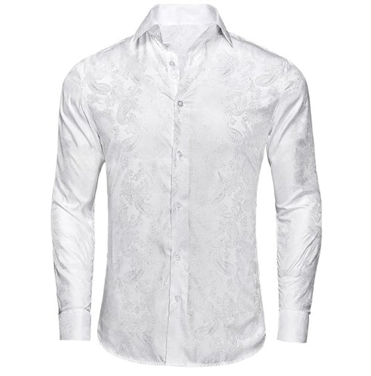 White Floral Paisley Shirt