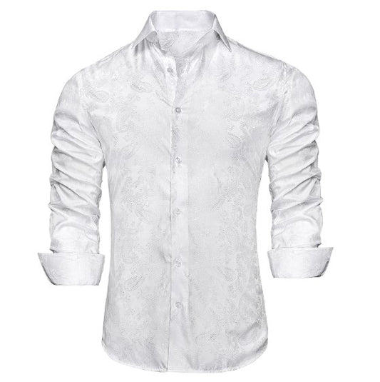 White Floral Paisley Shirt