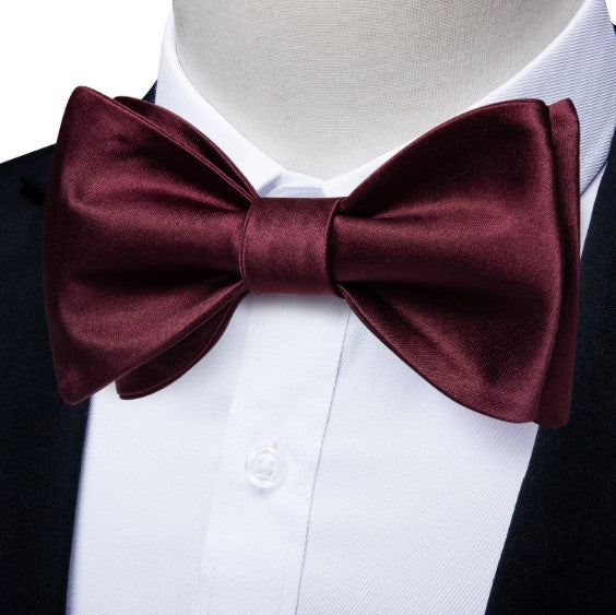 Red Wine Silk Bow Tie Set