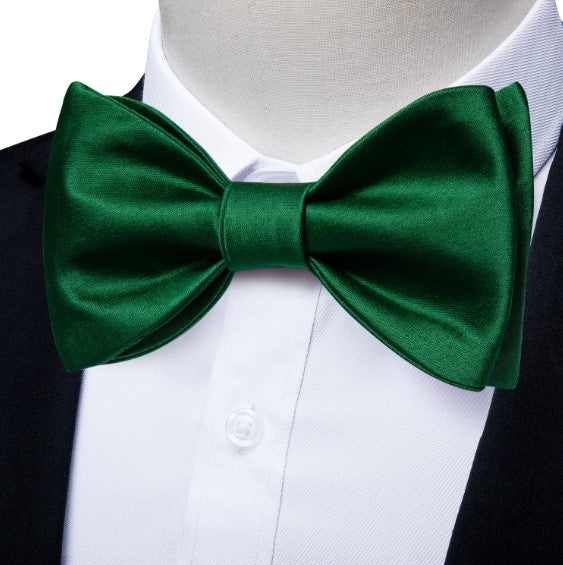 Green Silk Bow Tie Set