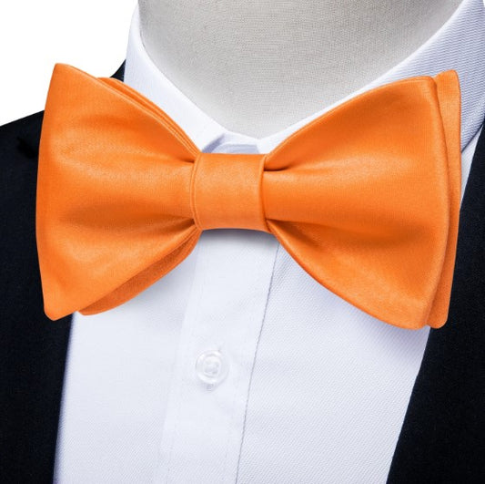 Orange Silk Bow Tie Set