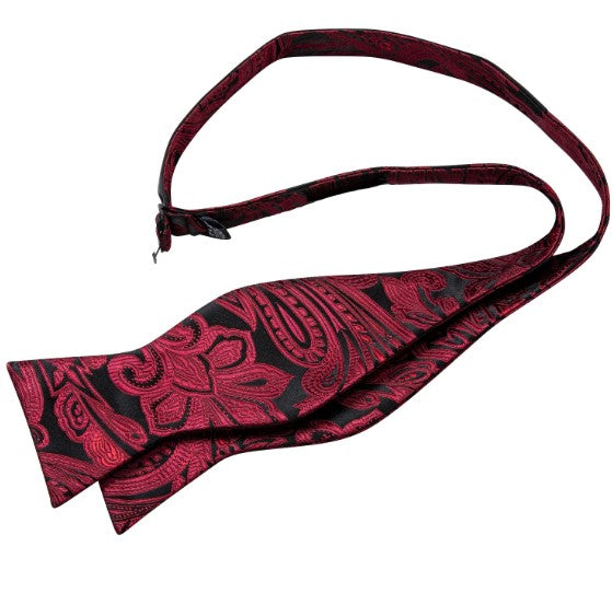 Red Wine Paisley Bow Tie