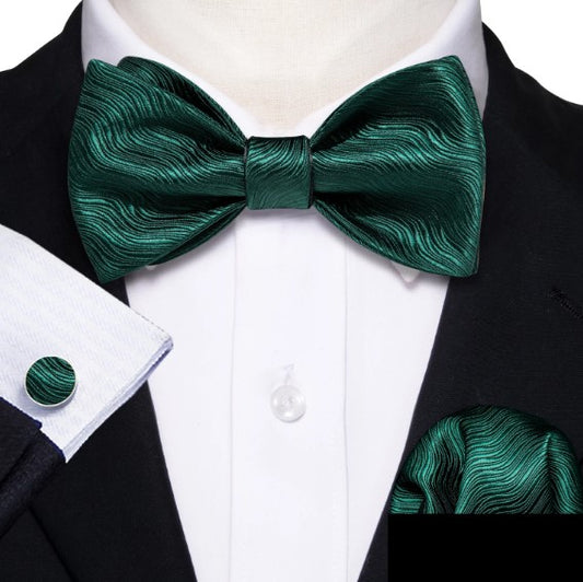 Green Paisley Bow Tie Set