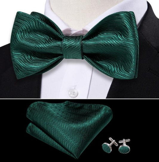 Green Paisley Bow Tie Set