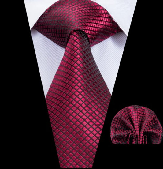 Burgundy Red XL Tie Set