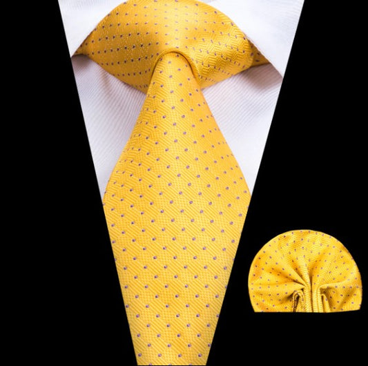 Yellow Dots XL Tie Set