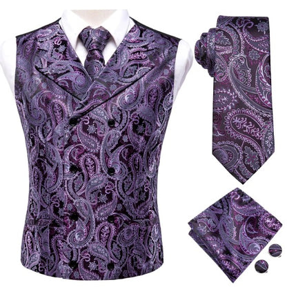 Lavender Paisley Vest Set