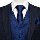 Navy Blue Paisley Vest Set - Masculine Clothes