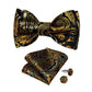 Gold Paisley Bow Tie Set in Black - Masculine Clothes