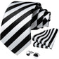 Black and White Striped XL Tie Set