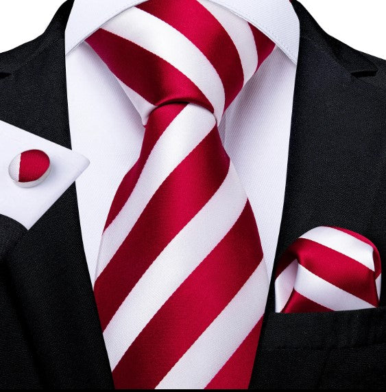 Red Striped Tie Set