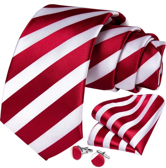 Red Striped Tie Set