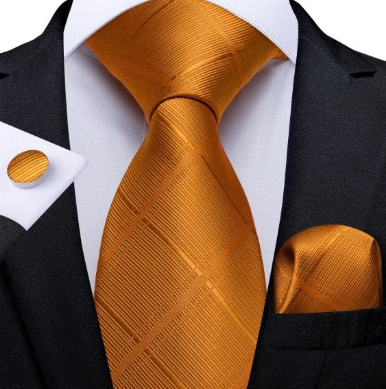 Luxury Golden Yellow Tie Set