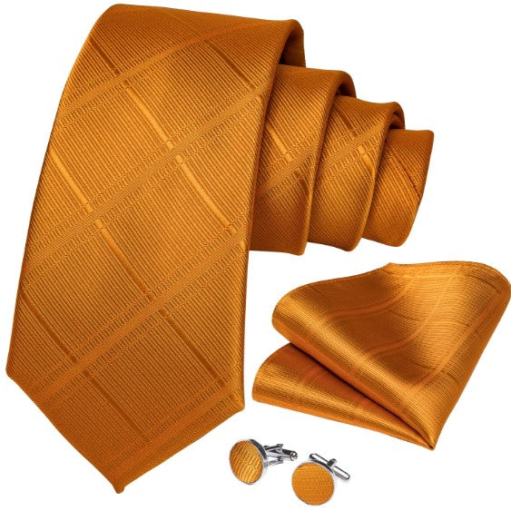 Luxury Golden Yellow Tie Set