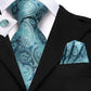 Vanish Blue Paisley Tie Set - Masculine Clothes