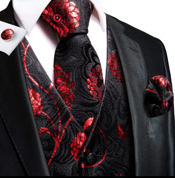 Black shirt with sales red flowers