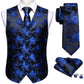 Blue Rose Vest Set in Black