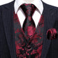 Red Rose Vest Set in Black - Masculine Clothes