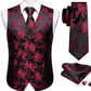 Red Rose Vest Set in Black - Masculine Clothes