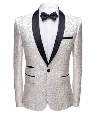 White Blossom Tuxedo Jacket