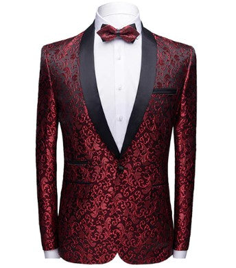 Red Blossom Tuxedo Jacket