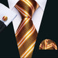 Orange and White Stripes Tie Set - Masculine Clothes