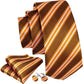 Orange and White Stripes Tie Set - Masculine Clothes