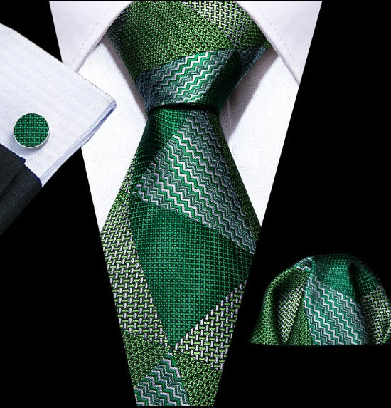 Green Abstract Vector Tie Set