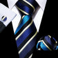 Olympic Blue Striped Tie Set - Masculine Clothes