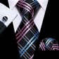 Blue and Pink Checkered Tie Set